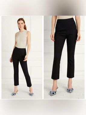 NWT Hill House The Claire Pant in Black Mid-Rise Slight Stretch Size Small